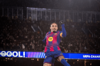 Raphinha celebrando su gol | RR.SS. FC Barcelona