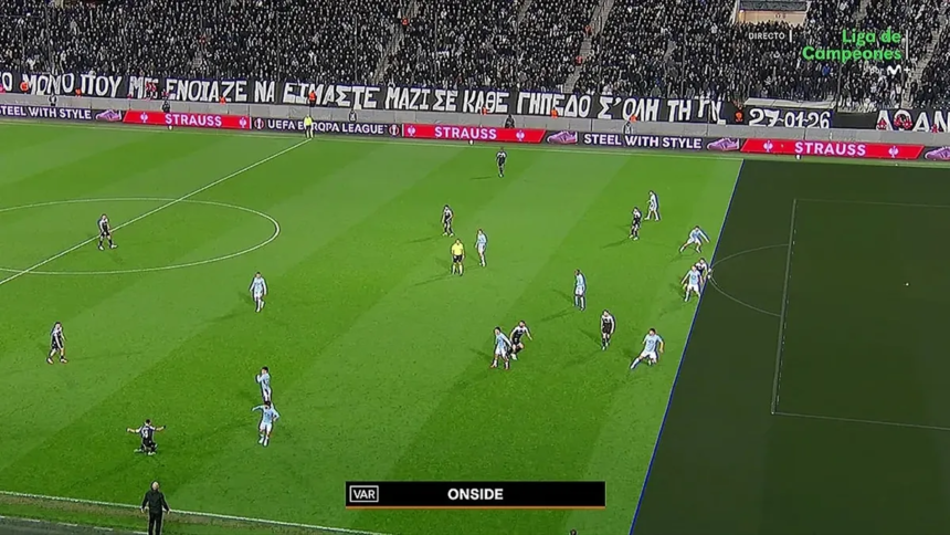 El fuera de juego de la polémica | Captura Movistar