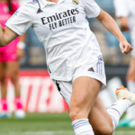 Teresa Abelleira celebra su gol con el Real Madrid ante el Madrid CFF @realmadridfem