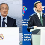 Florentino Pérez, presidente del Real Madrid; y Enrique Riquelme