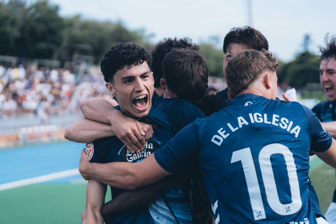 Jugadores del Celta Fortuna celebrando