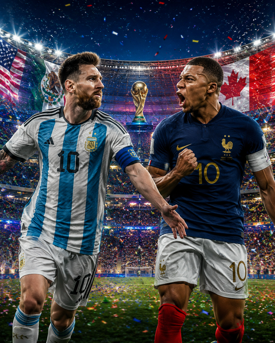 Messi y Mbappe , goleadores del mundial 2026