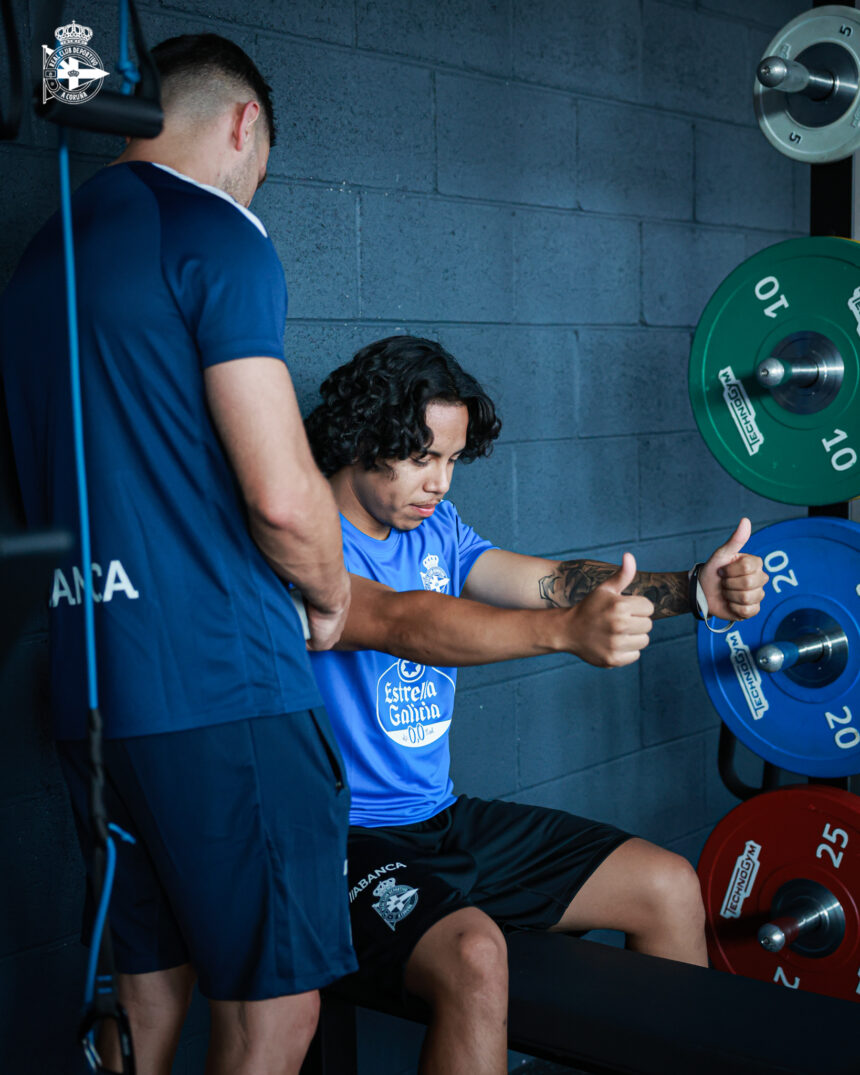Luisao durante las pruebas médicas del Fabril