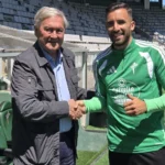 Ger Nóvoa, durante su presentación oficial como nuevo jugador del Racing Club Ferrol