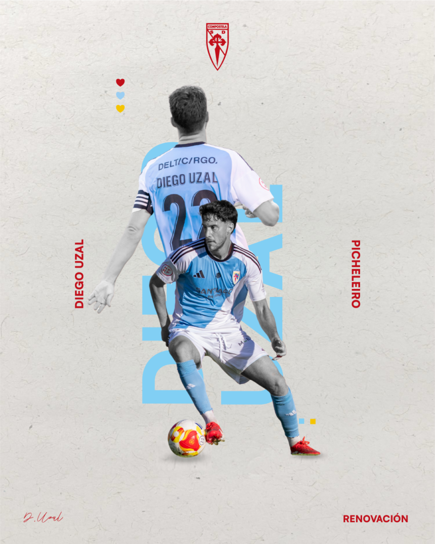 Diego Uzal, renueva con la SD Compostela hasta 2027