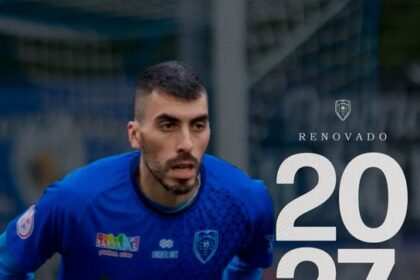 Marcelo Faria, jugador de la UD Barbadás, durante un partido