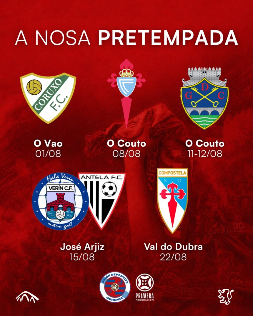 UD Ourense durante la pretemporada 2026/27 en una imagen de archivo