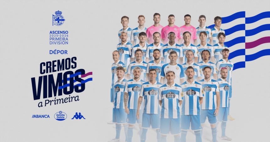 El RC Deportivo celebra su ascenso a Primera División