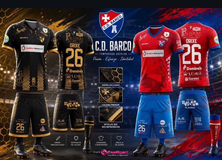 Camisetas del CD Barco para la temporada 2026/27