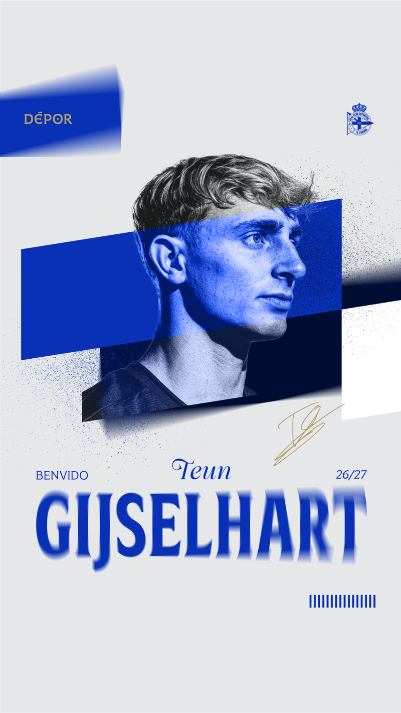 Teun Gijselhart posa en Riazor como nuevo jugador del RC Deportivo