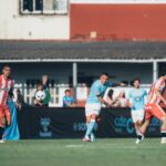 Hugo González celebra su gol ante el Sporting de Gijón en A Lomba