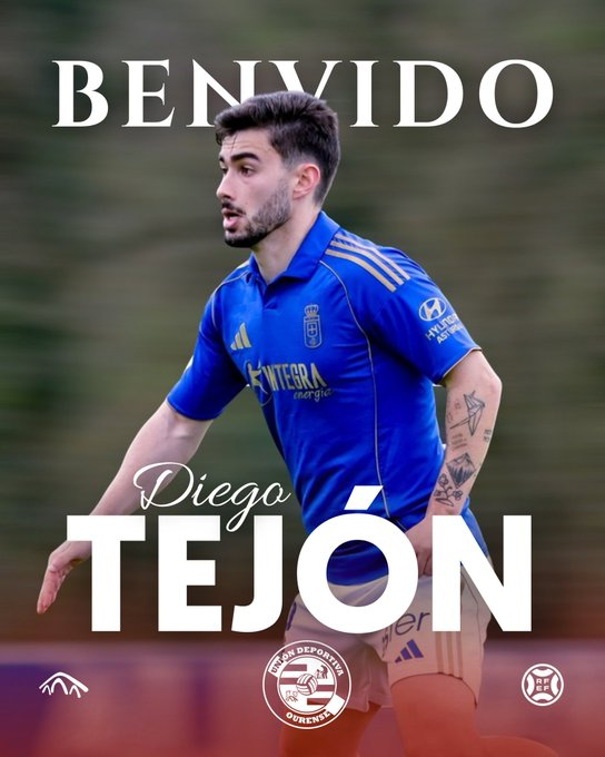 Diego Tejón, centrocampista asturiano, con la nueva camiseta de la UD Ourense