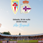 Escudos de la SD Compostela y el RC Deportivo, que se enfrentarán en el primer amistoso de pretemporada del Compostela