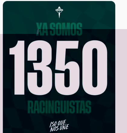 Gráfica del Racing de Ferrol con el número de abonados renovados