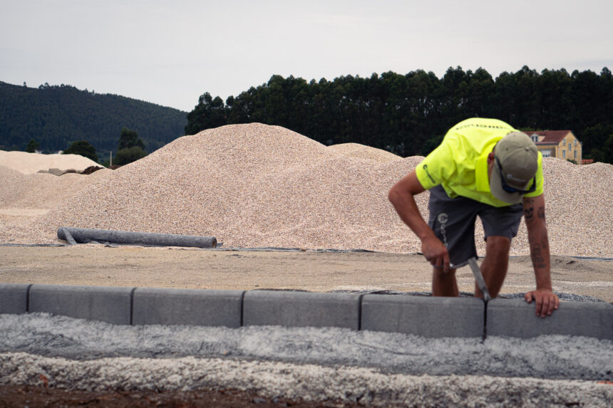 Estado de las obras del primer campo de la Ciudad Deportiva de Mandiá del Racing de Ferrol