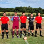 Acción del Compostela-UD Ourense disputado en Val do Dubra durante la pretemporada 2026