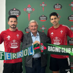 David Castro y Josep Señé Bernal, durante su presentación con el Racing de Ferrol