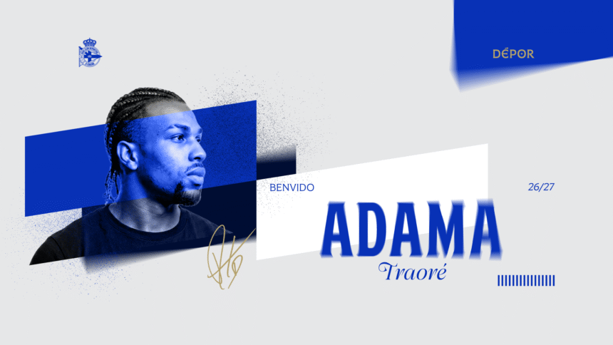 Adama Traoré posa como nuevo jugador del Deportivo hasta junio de 2028