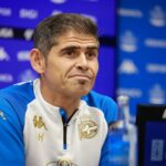 Antonio Hidalgo, entrenador del Deportivo, durante una rueda de prensa