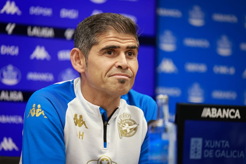 Antonio Hidalgo, entrenador del Deportivo, durante una rueda de prensa
