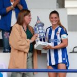 Millene celebra un gol con el Dépor ABANCA