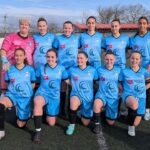Jugadoras de la EFM Concello de Boiro femenino posando antes de un partido de Tercera Federación