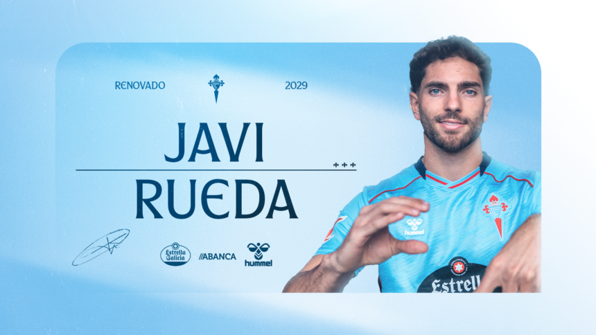 Javi Rueda, jugador del Celta de Vigo, tras renovar su contrato hasta 2029