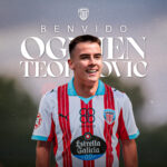 Ognjen Teofilovic, delantero del CD Lugo, en su presentación con el club albivermello