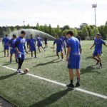 Jugadores del Pontevedra CF durante un entrenamiento de la pretemporada 2026/27