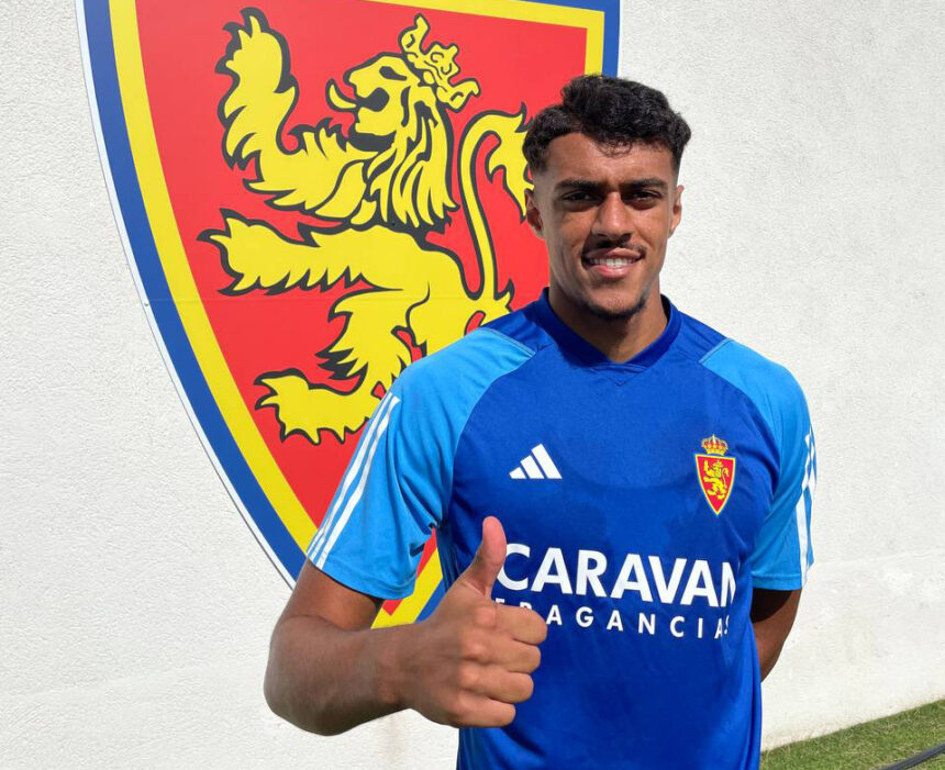Reda Ergouai, nuevo defensa del Pontevedra CF, durante su etapa en el Deportivo Aragón