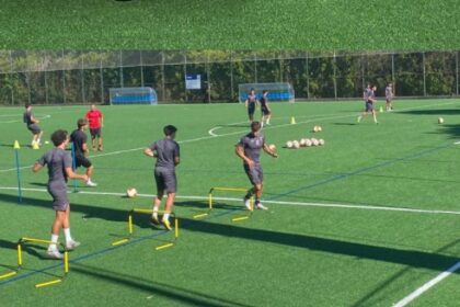Jugadores del Somozas en pretemporada