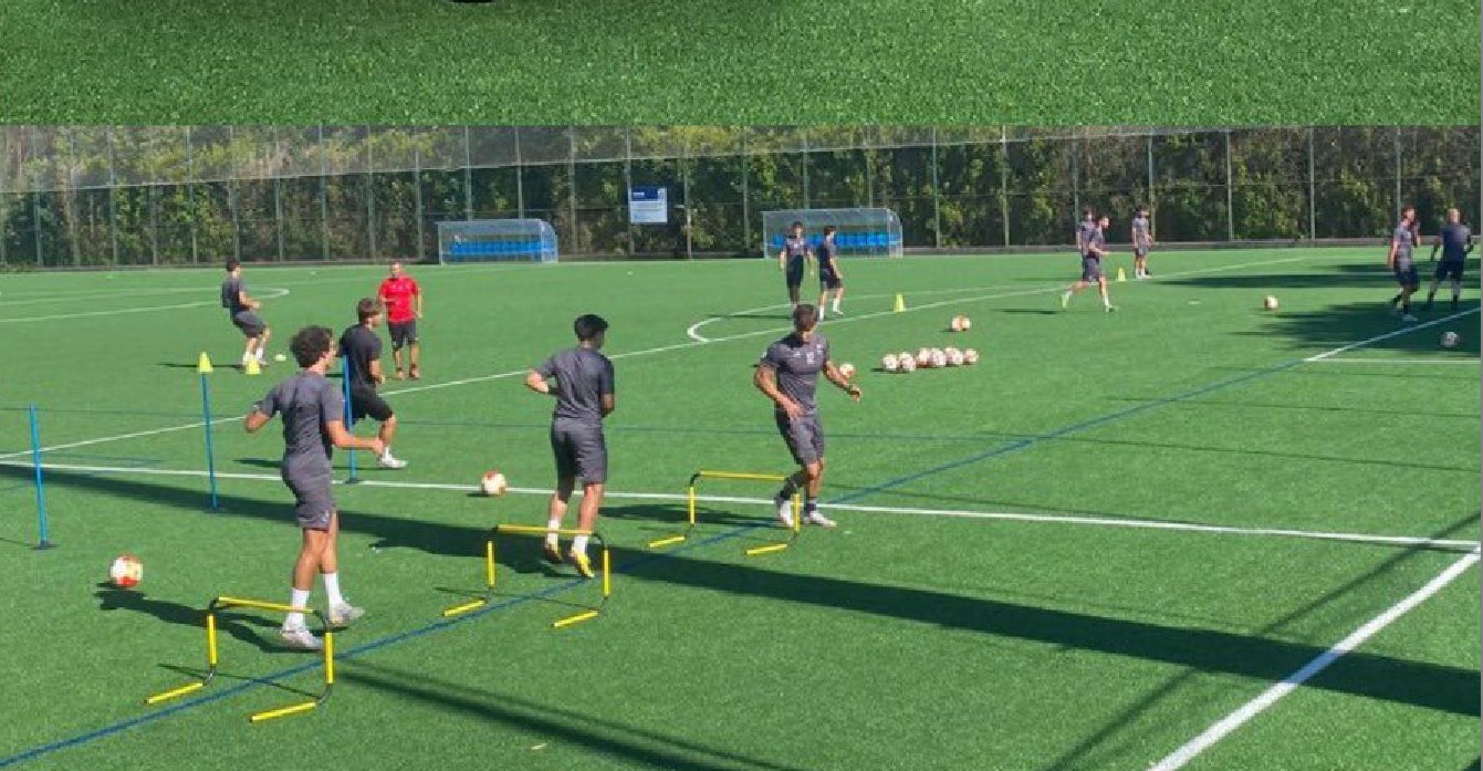 Jugadores del Somozas en pretemporada