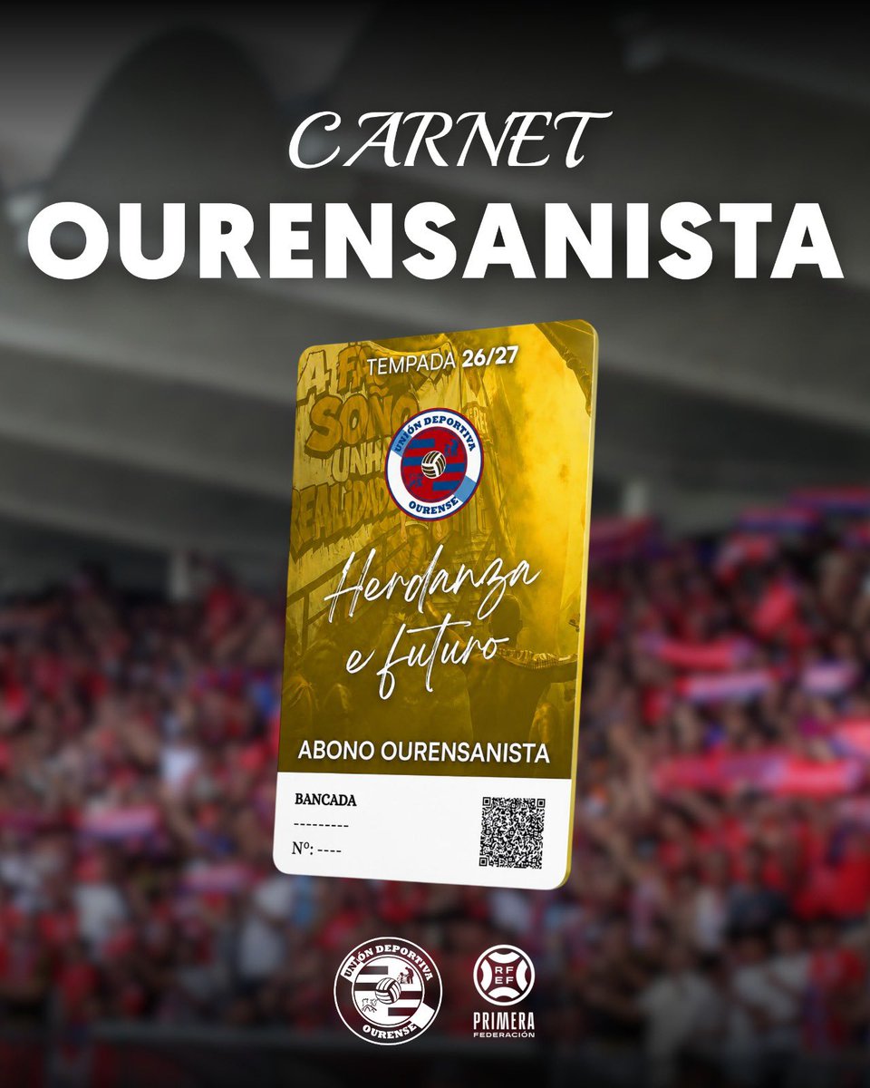 Cartel de la UD Ourense para el debut ante la SD Ponferradina en Primera Federación