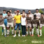 CD Córgomo Vilamartín antes de un partido en O Bañadoiro