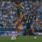 Jugadores del Deportivo durante el partido ante el Real Betis en Riazor