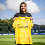 Inês Pereira durante su presentación como jugadora del Dépor ABANCA