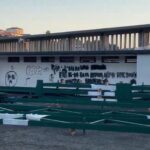 Primeras cerchas preparadas para la nueva cubierta del estadio de A Malata
