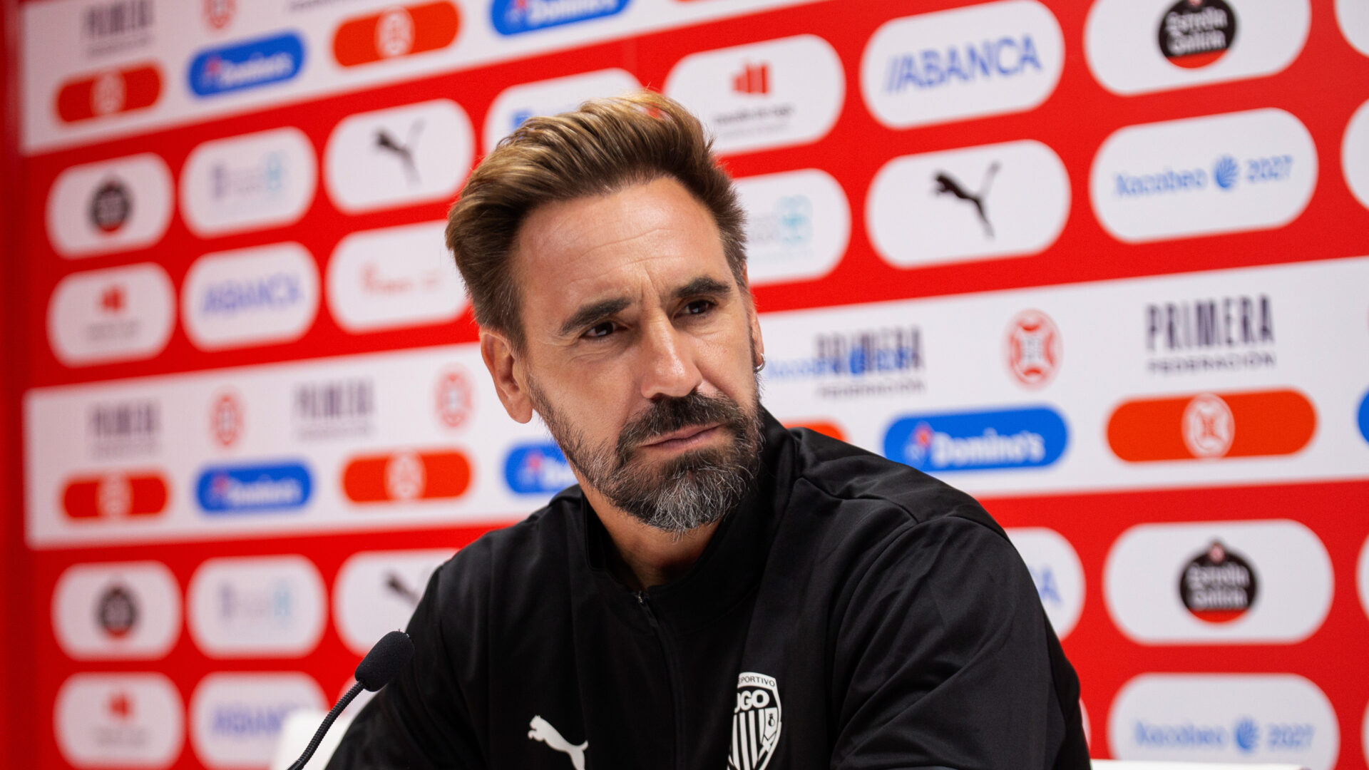 Borja Fernández durante la rueda de prensa posterior al Ponferradina-Lugo