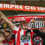 Cartel de venta de entradas para el CD Lugo-CD Coria en el Anxo Carro