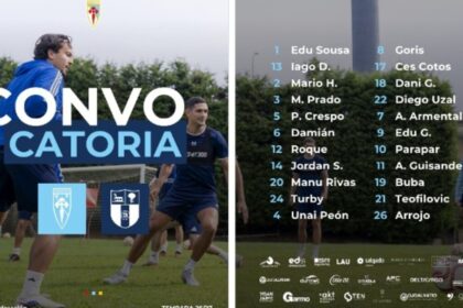 Convocatoria de la SD Compostela para recibir al CD Derio en la Copa Federación