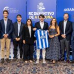 Delegación del RC Deportivo durante la presentación del proyecto del club en el Museo de la FIFA de Miami