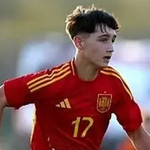 Germán Alonso durante un partido con la selección española sub-15