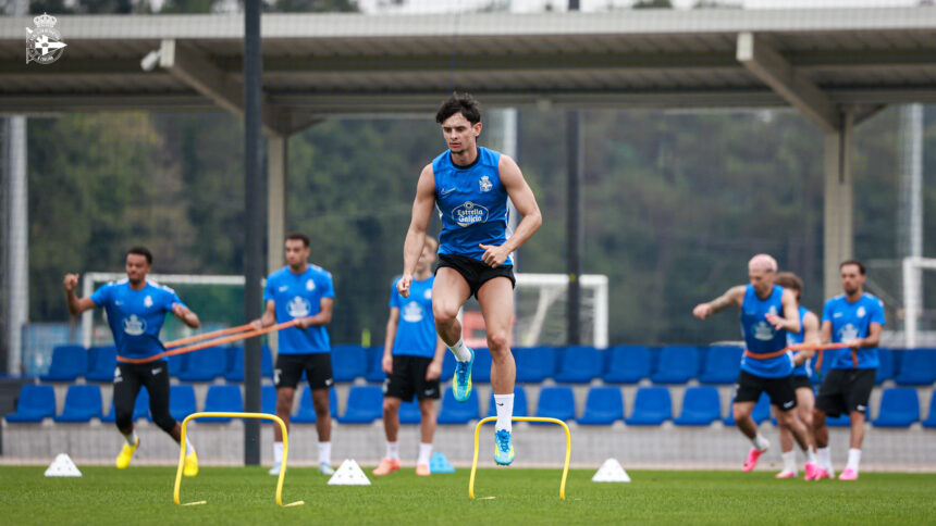 Lorenzo Amatucci durante un entrenamiento del RC Deportivo