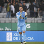 Lucas Díaz, portero del Racing de Ferrol, durante un partido en A Malata