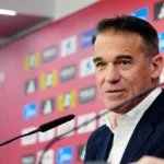 Luis García Plaza, entrenador del Sevilla FC, durante una rueda de prensa