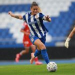 Millene Cabral durante el partido del Dépor ABANCA ante el Espanyol en Riazor
