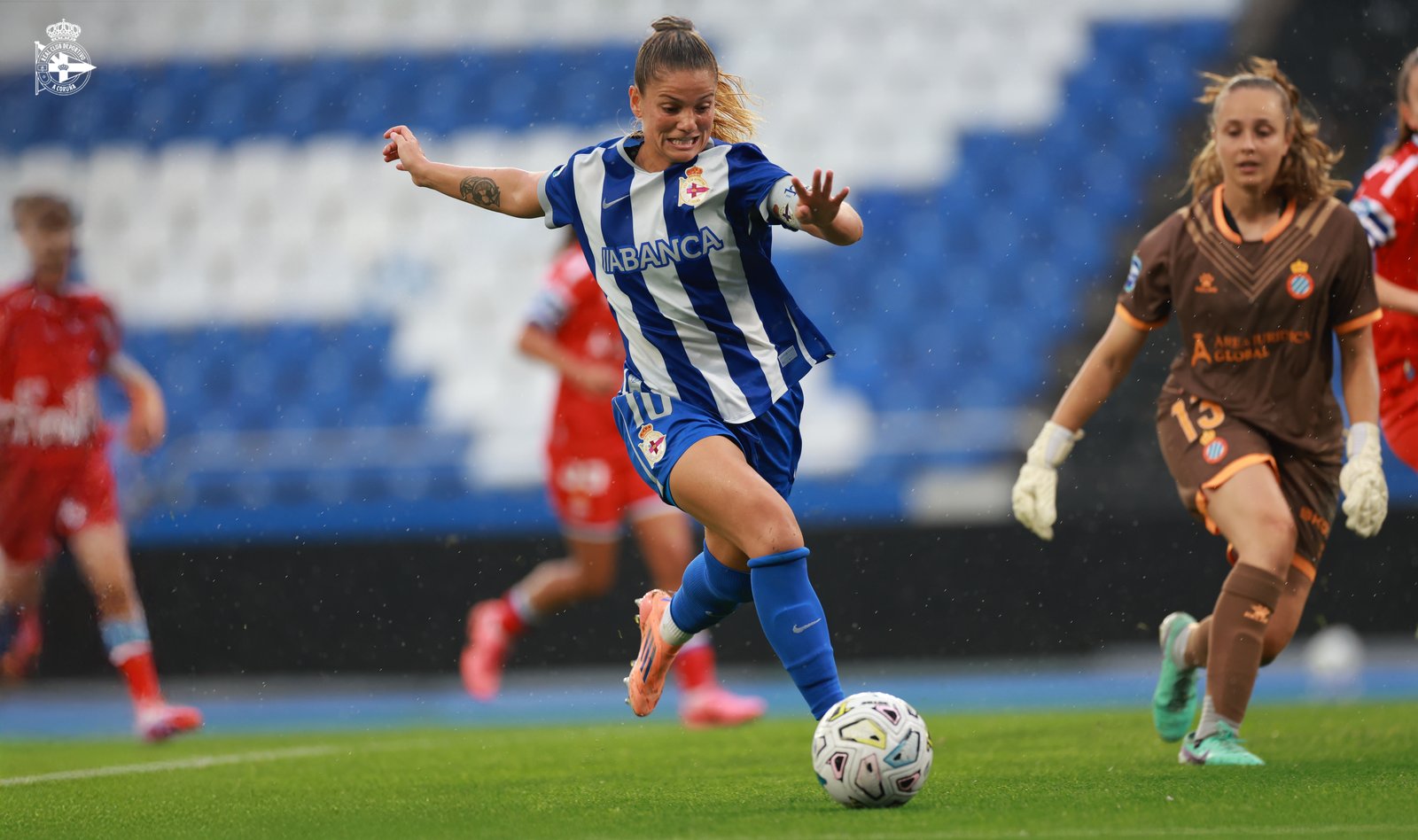 Millene Cabral durante el partido del Dépor ABANCA ante el Espanyol en Riazor