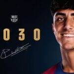 Pedro Villar, futbolista de Priegue y canterano del Val Miñor, tras renovar con el FC Barcelona