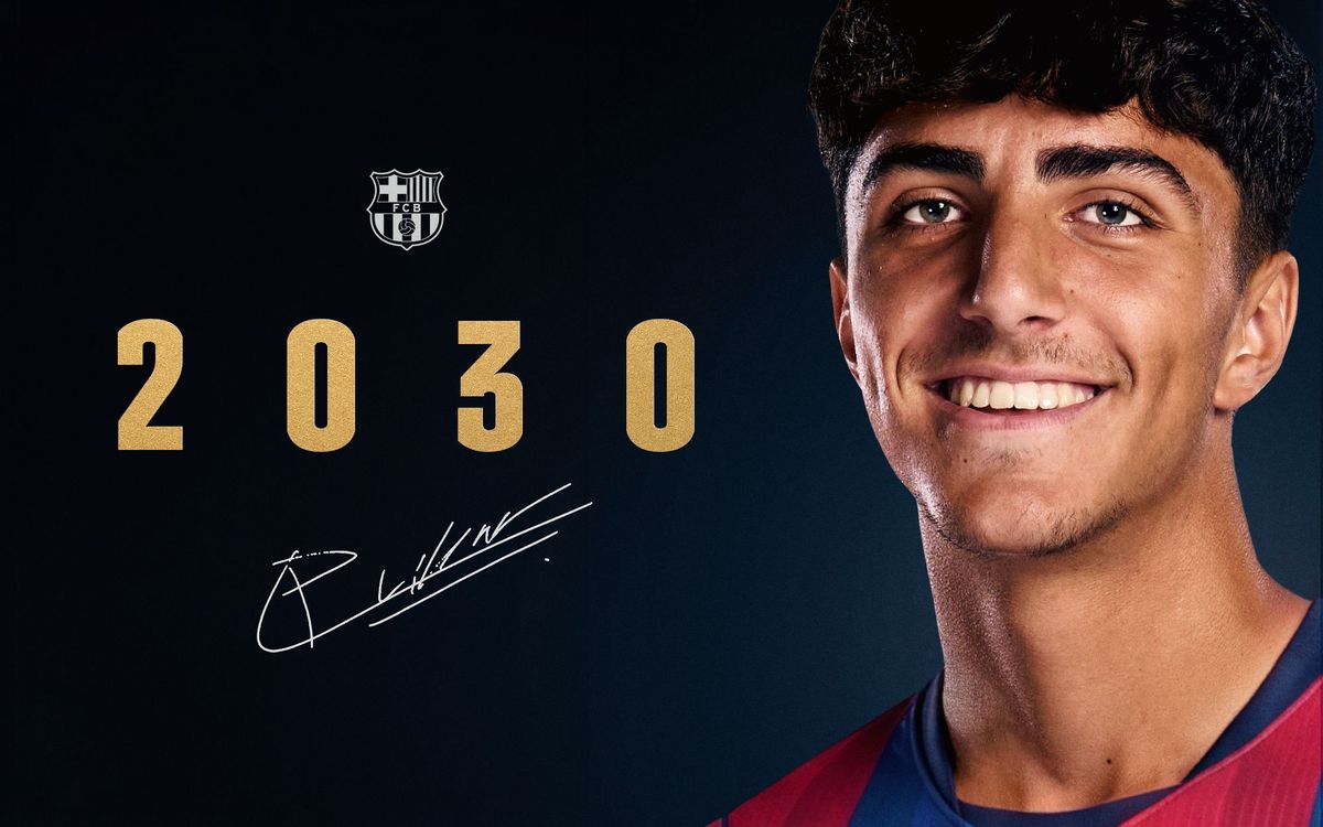 Pedro Villar, futbolista de Priegue y canterano del Val Miñor, tras renovar con el FC Barcelona