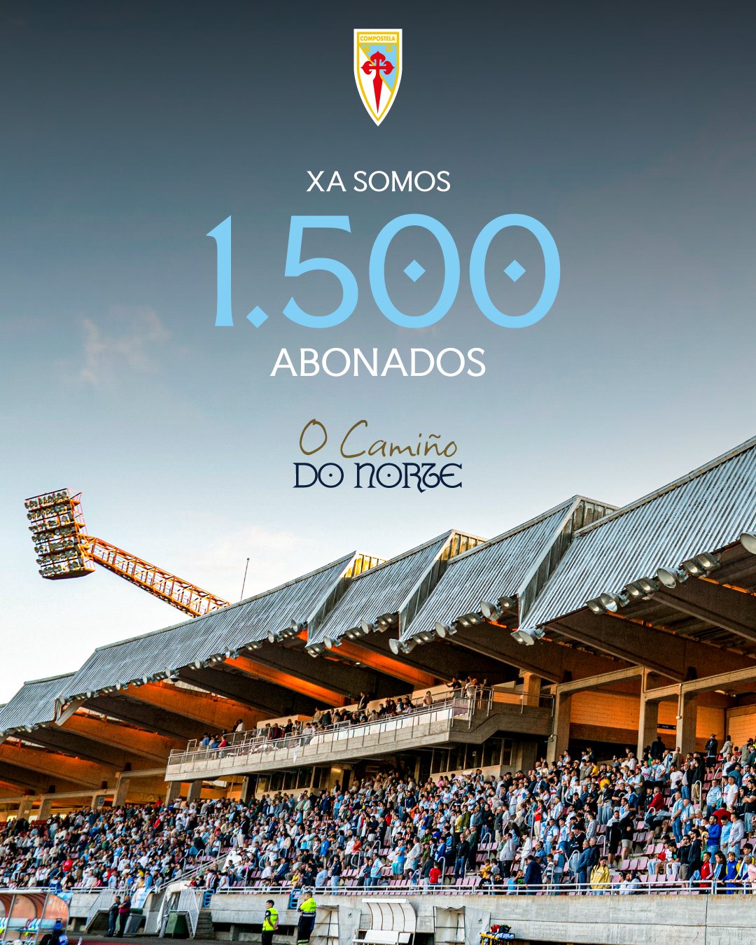 Campaña de abonados de la SD Compostela al alcanzar los 1.500 socios antes del debut liguero de la temporada 2026/27